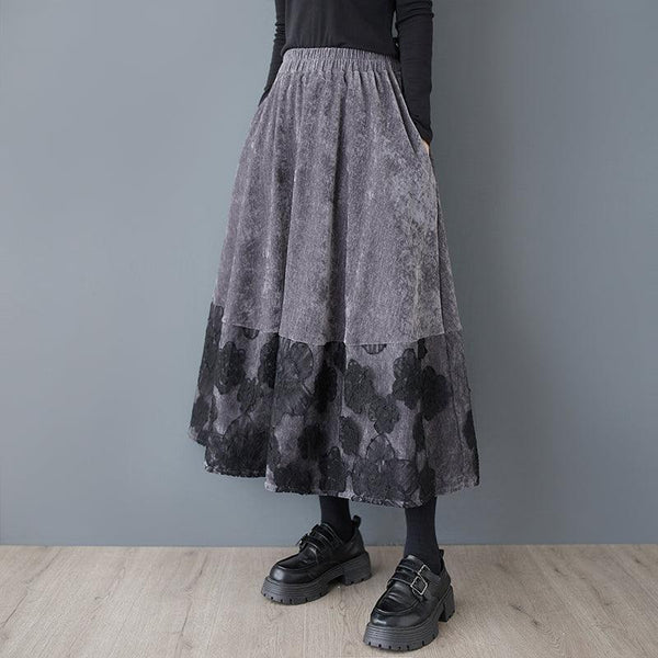 Women Spring Retro Fashion Cotton Mesh A-Line Skirt - ZYLIRA