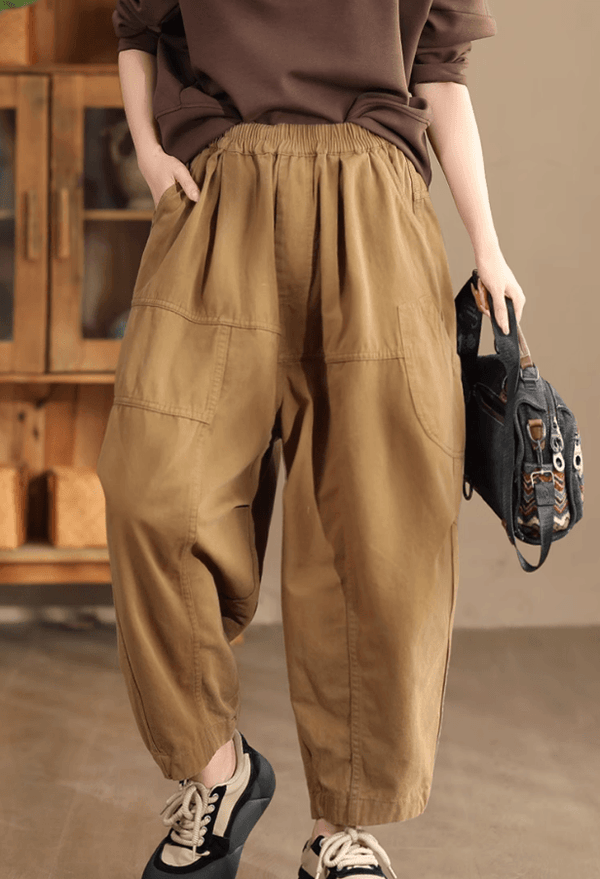 Zylira Women Autumn Loose Cotton Casual Harem Pants - ZYLIRA