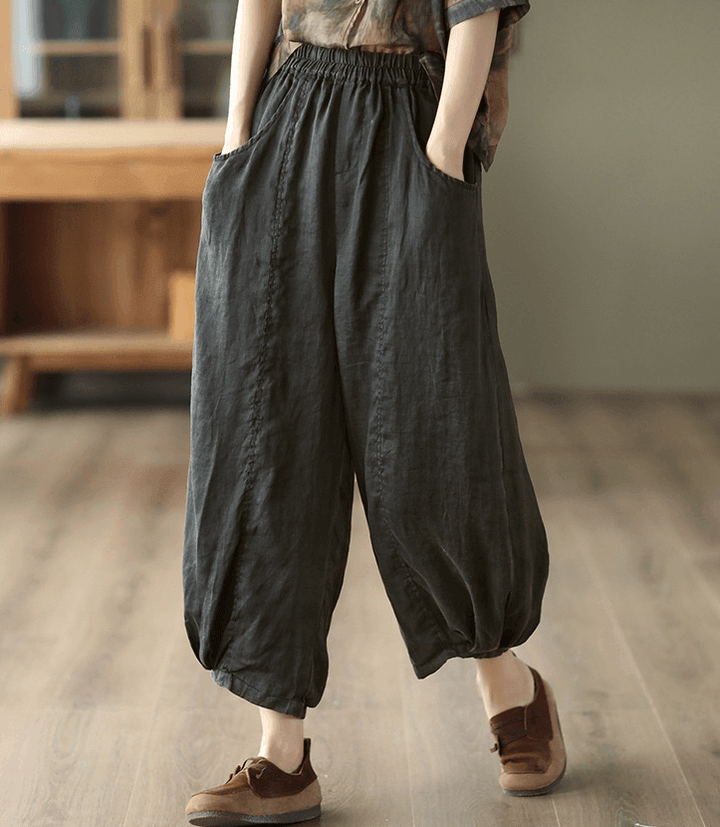 Zylira Women Classic Ramie Harem Pants - ZYLIRA