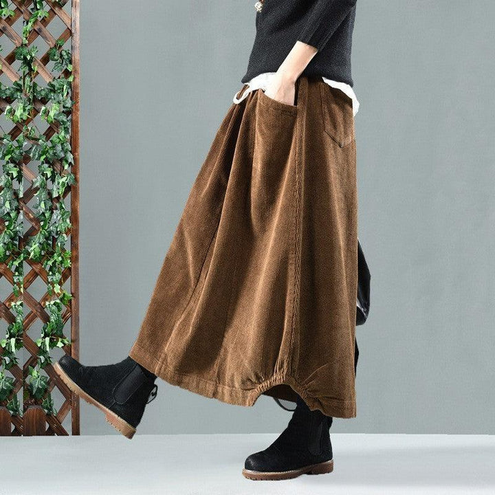 Zylira Women Autumn Retro Classic Cotton Corduroy Skirt - ZYLIRA