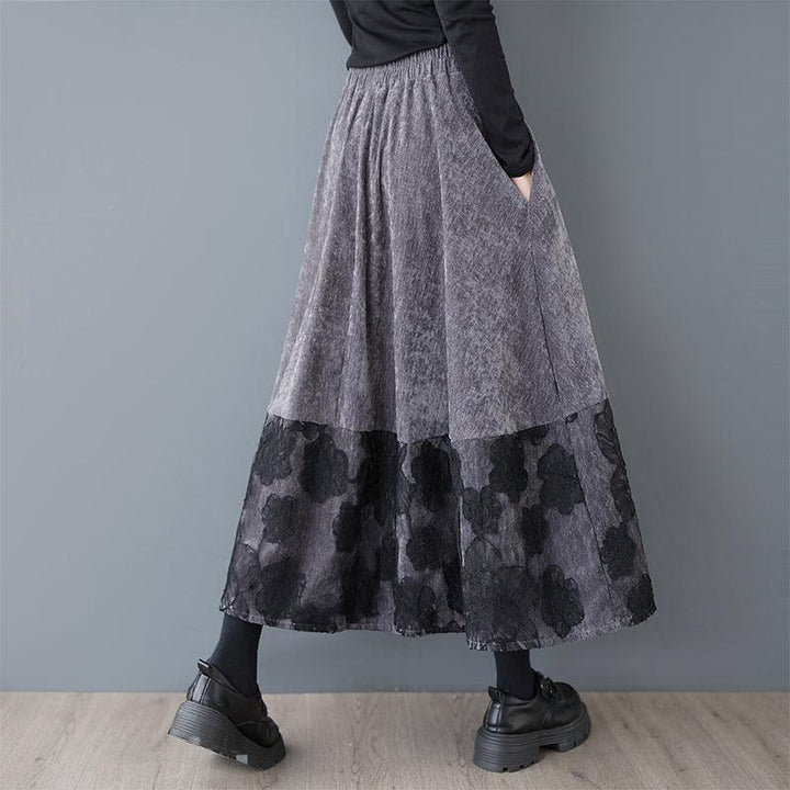 Women Spring Retro Fashion Cotton Mesh A-Line Skirt - ZYLIRA