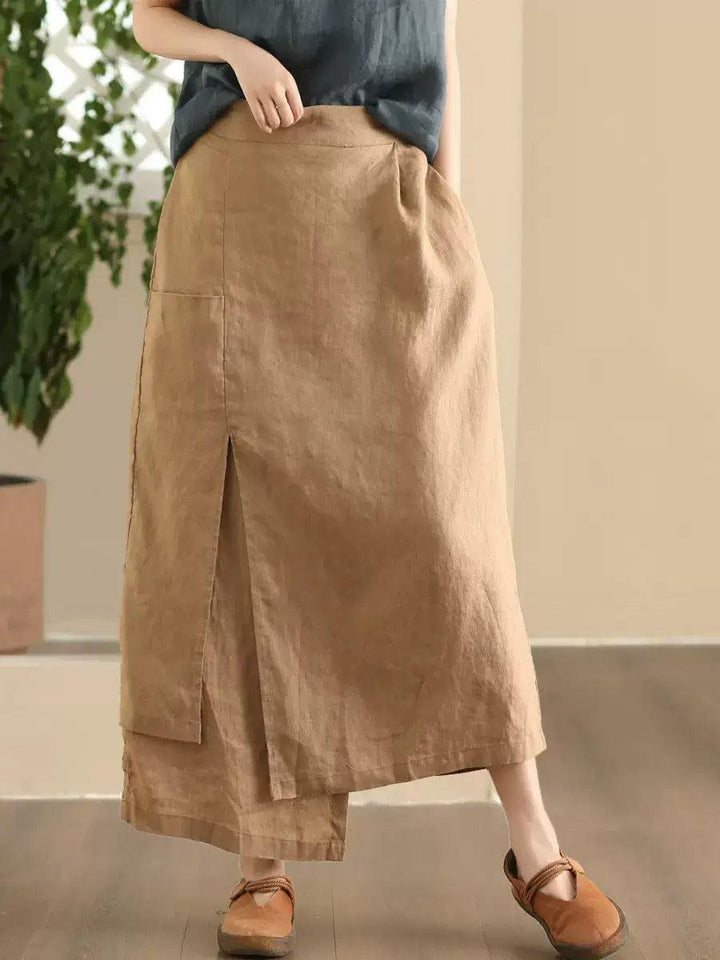 Zylira Women High Waist Linen Skirt - ZYLIRA