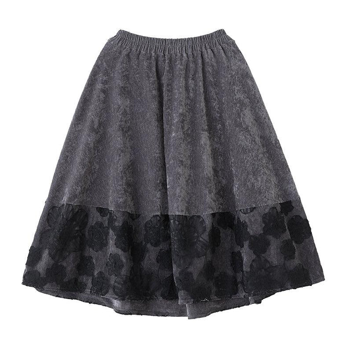 Women Spring Retro Fashion Cotton Mesh A-Line Skirt - ZYLIRA