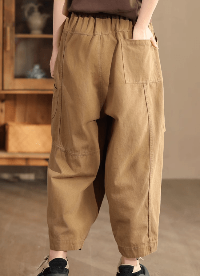 Zylira Women Autumn Loose Cotton Casual Harem Pants - ZYLIRA