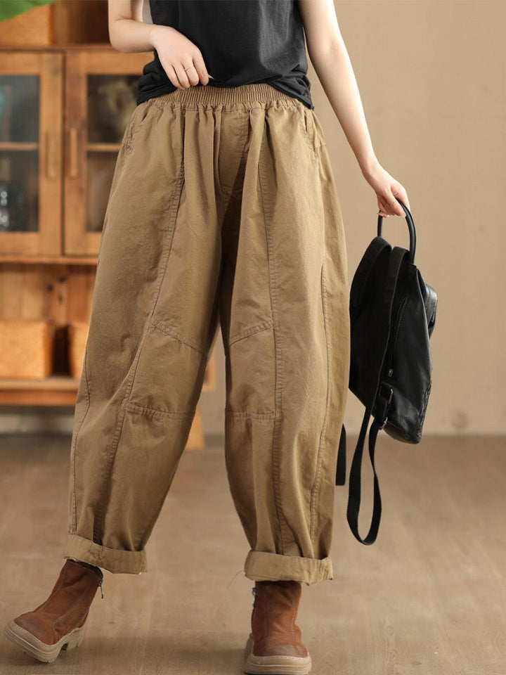 Zylira Women Autumn Retro Cotton Casual Harem Pants - ZYLIRA