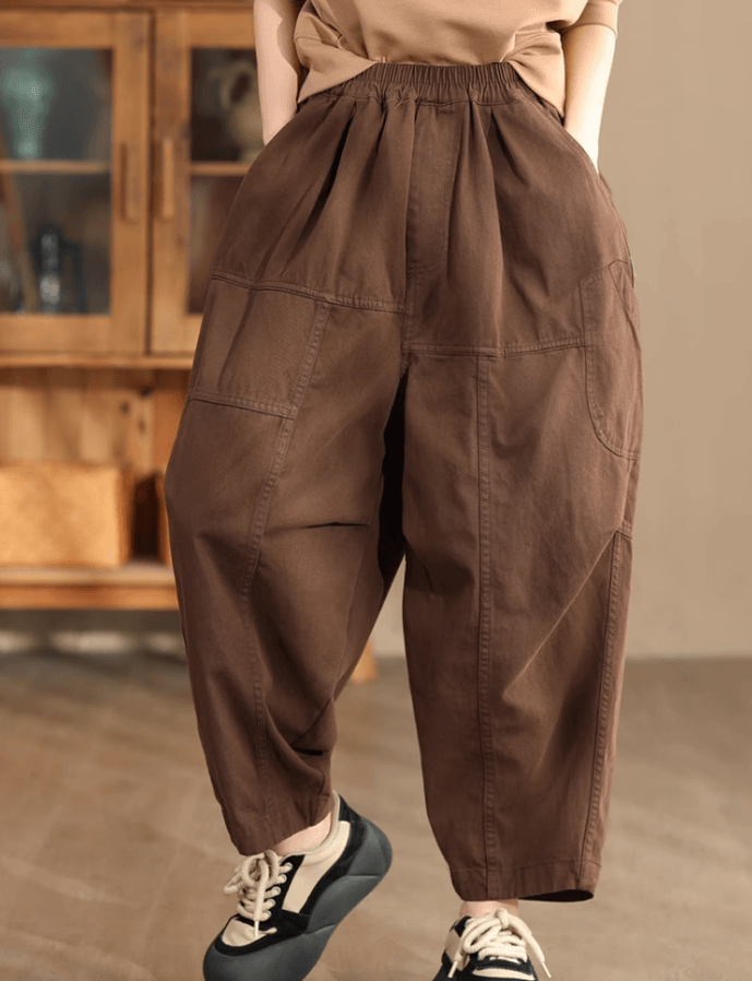 Zylira Women Autumn Loose Cotton Casual Harem Pants - ZYLIRA