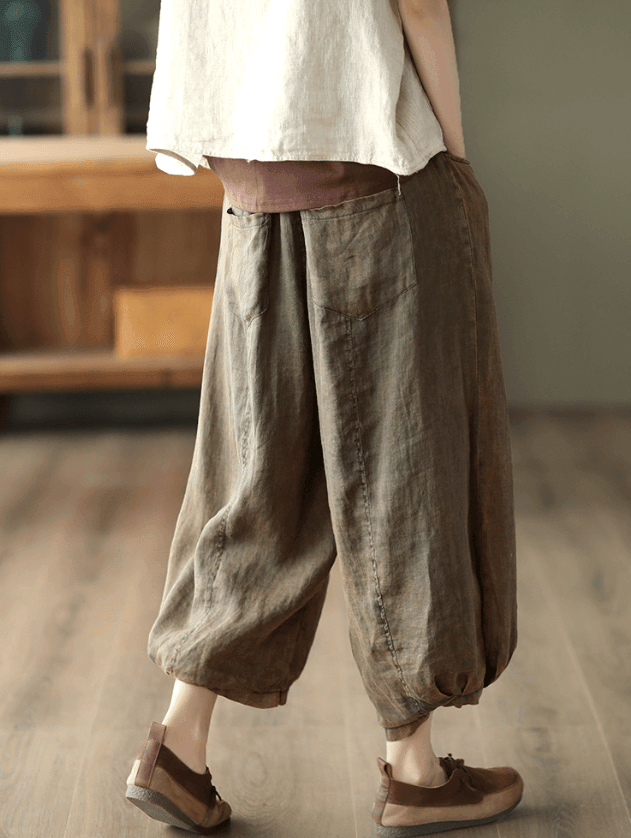 Zylira Women Classic Ramie Harem Pants - ZYLIRA