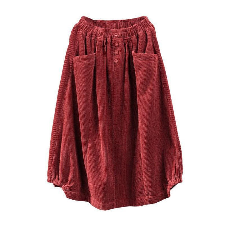 Zylira Women Autumn Retro Classic Cotton Corduroy Skirt - ZYLIRA