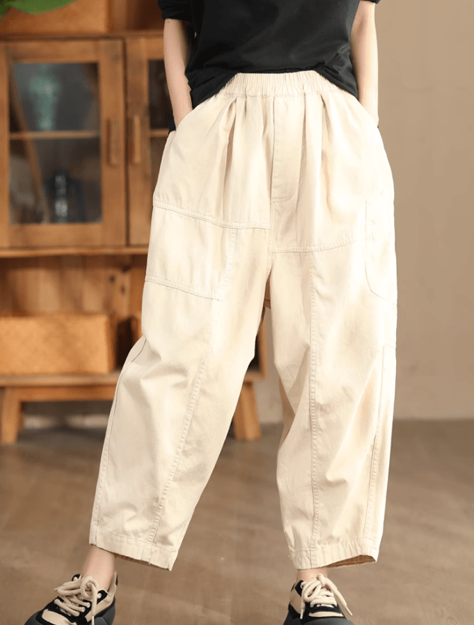 Zylira Women Autumn Loose Cotton Casual Harem Pants - ZYLIRA