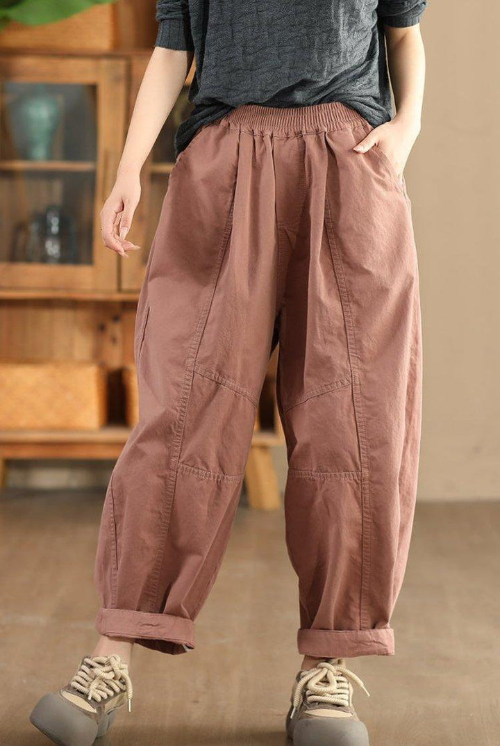 Zylira Women Autumn Retro Cotton Casual Harem Pants - ZYLIRA