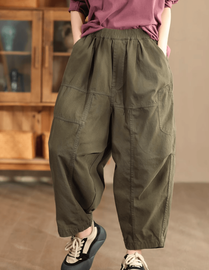 Zylira Women Autumn Loose Cotton Casual Harem Pants - ZYLIRA