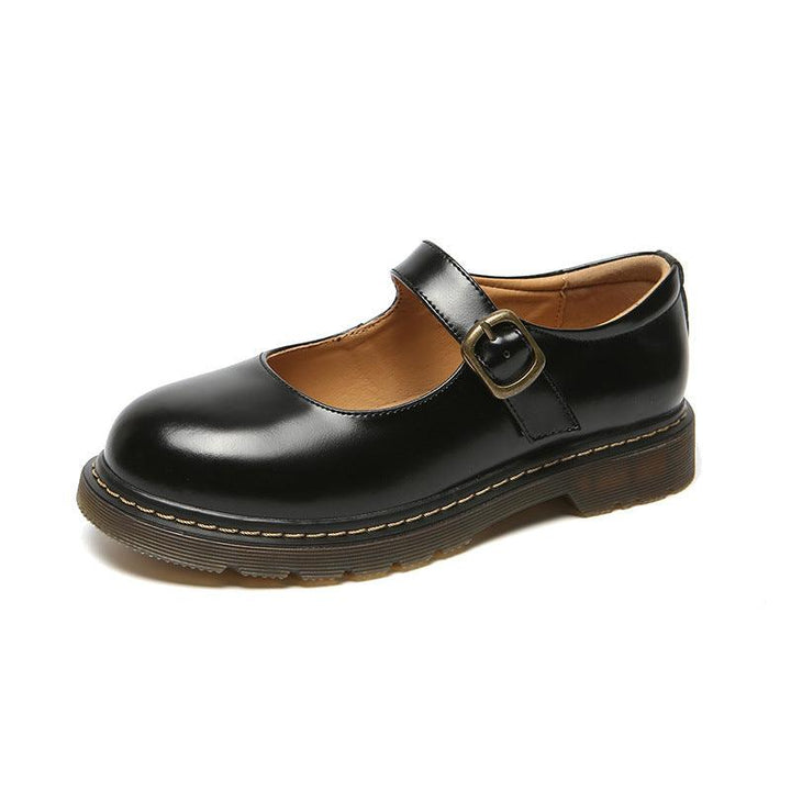 Mary Janes Shoes Women Leather Uniform Dress Shoes - Flats - ZYLIRA