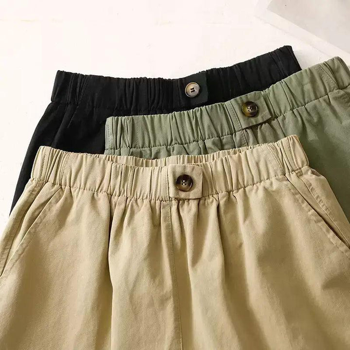 Zylira Women Plus Size Cotton Solid Colors Shorts - ZYLIRA