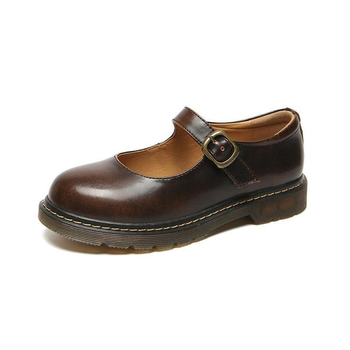 Mary Janes Shoes Women Leather Uniform Dress Shoes - Flats - ZYLIRA