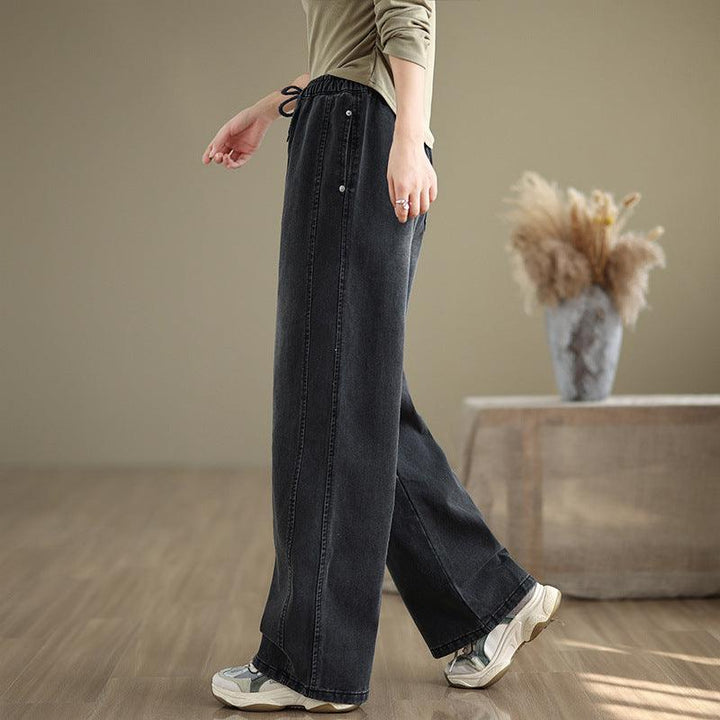 Zylira Women Autumn Narrow Casual Wide- Legs Jeans - ZYLIRA