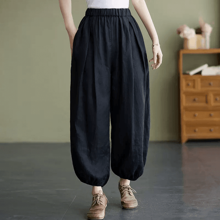 Zylira Women Summer Cotton Linen Bloomers Pants - ZYLIRA