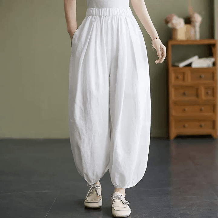 Zylira Women Summer Cotton Linen Bloomers Pants - ZYLIRA