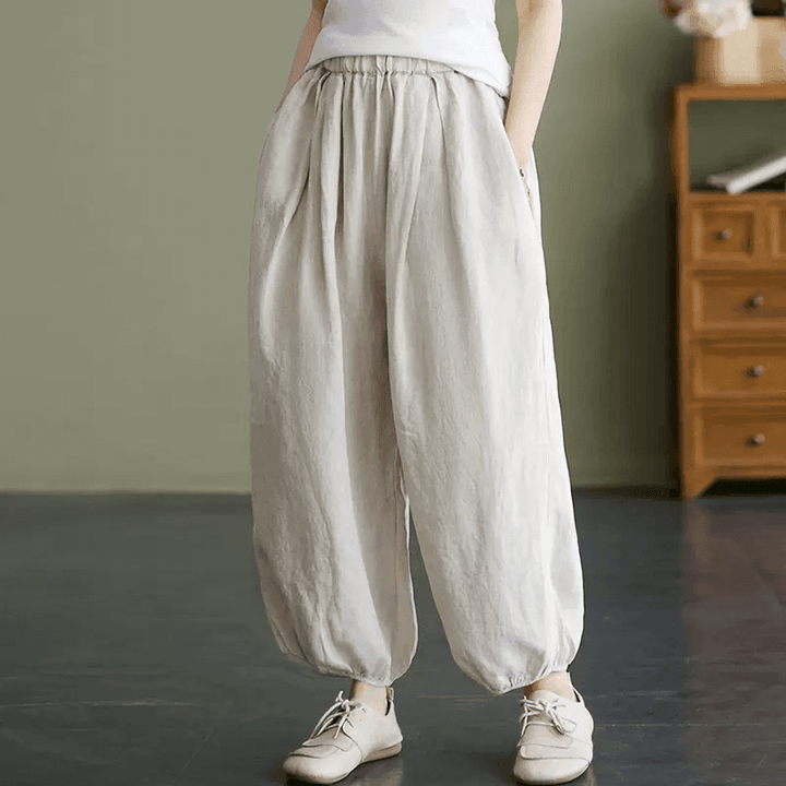 Zylira Women Summer Cotton Linen Bloomers Pants - ZYLIRA