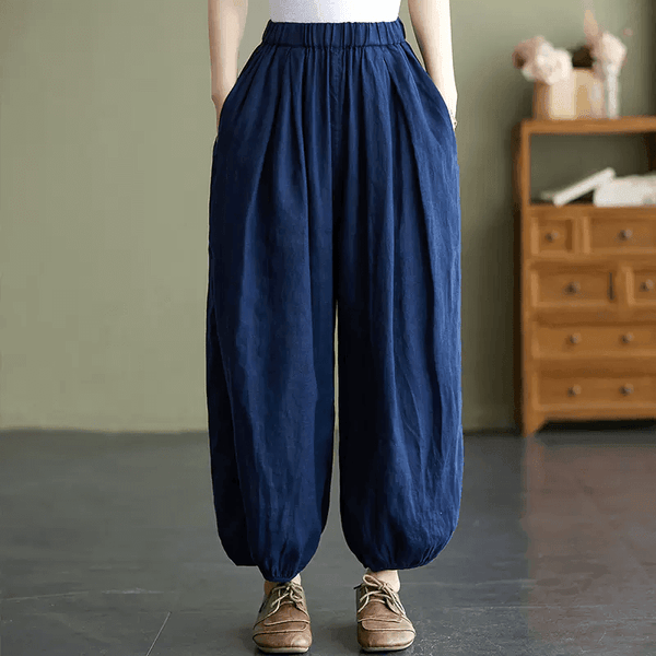 Zylira Women Summer Cotton Linen Bloomers Pants - ZYLIRA