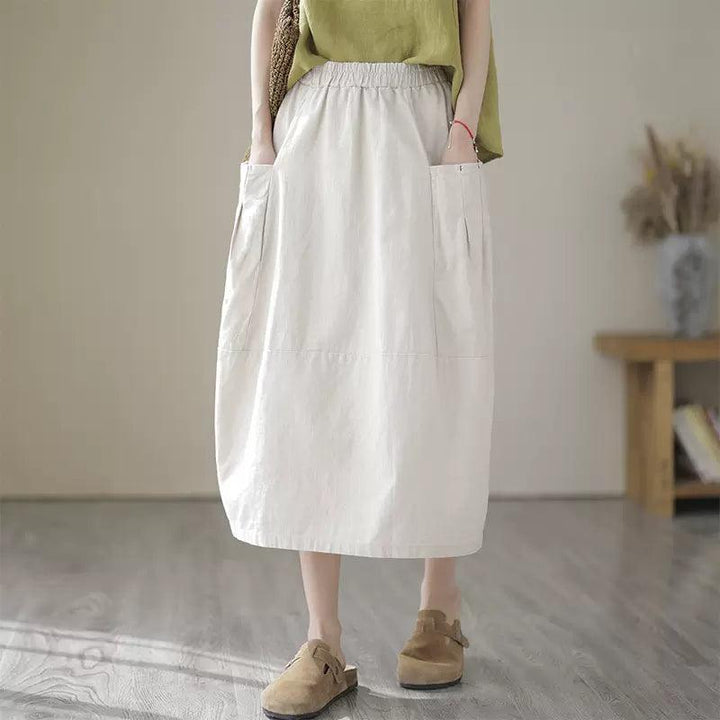 Zylira Women Summer Classic Cotton Linen Skirt - ZYLIRA