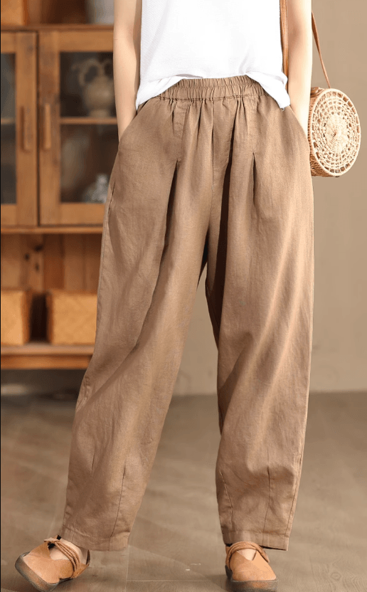 Zylira Women Autumn Loose Linen Casual Pants - ZYLIRA