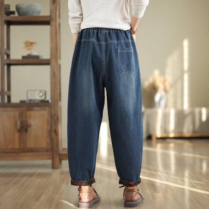 Zylira Women Autumn Embroidered Denim Casual Pants - ZYLIRA