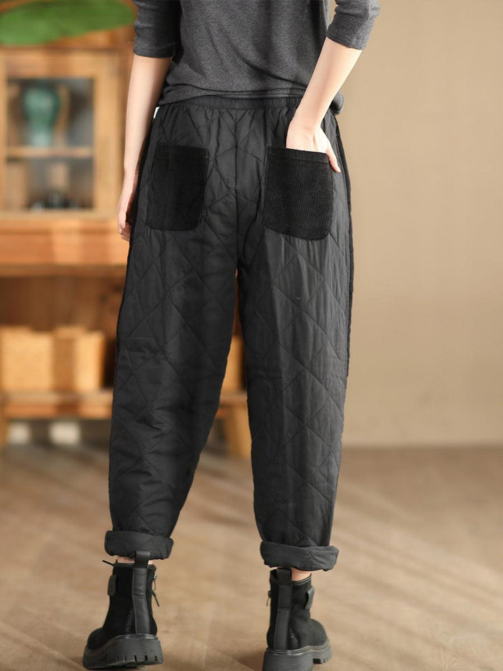 Zylira Women Winter Cotton Quilted Diamond Casual Pants - ZYLIRA