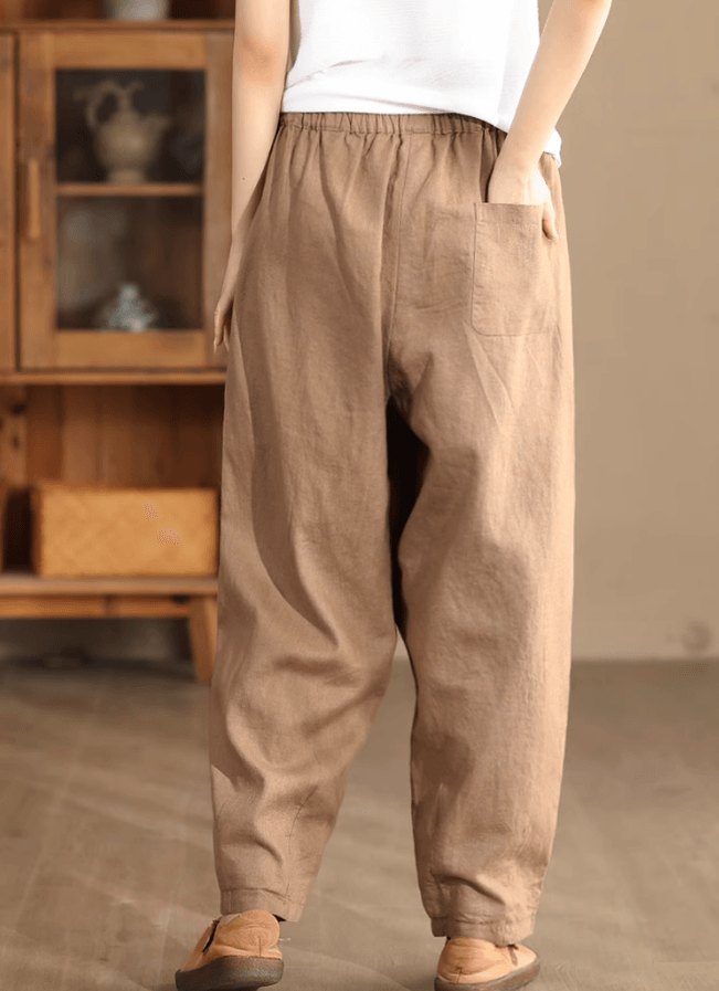 Zylira Women Autumn Loose Linen Casual Pants - ZYLIRA