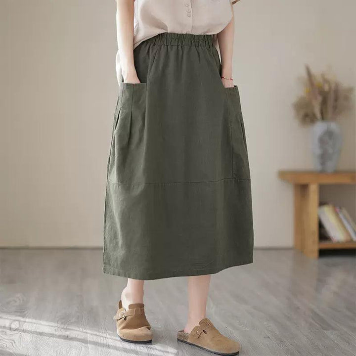 Zylira Women Summer Classic Cotton Linen Skirt - ZYLIRA