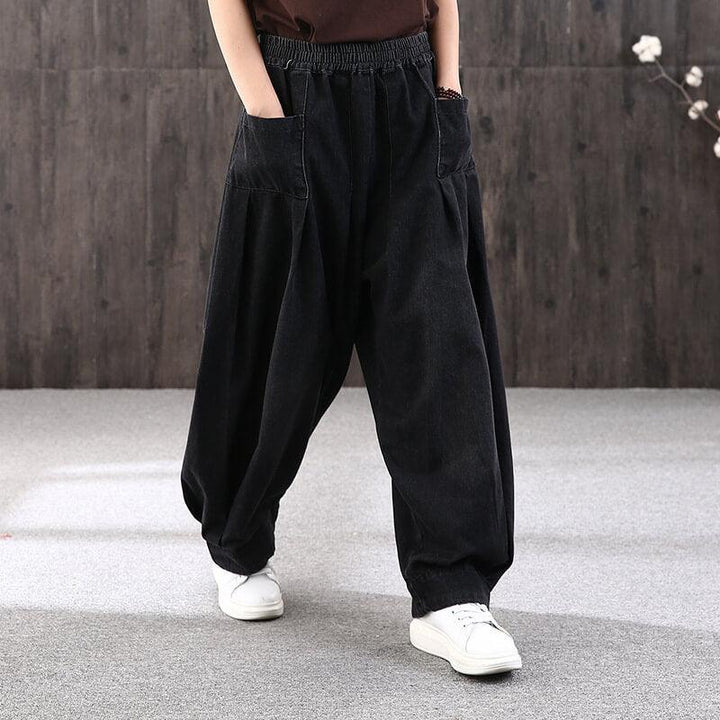 Zylira Women Autumn Denim Cotton Casual Bloomers Pants - ZYLIRA