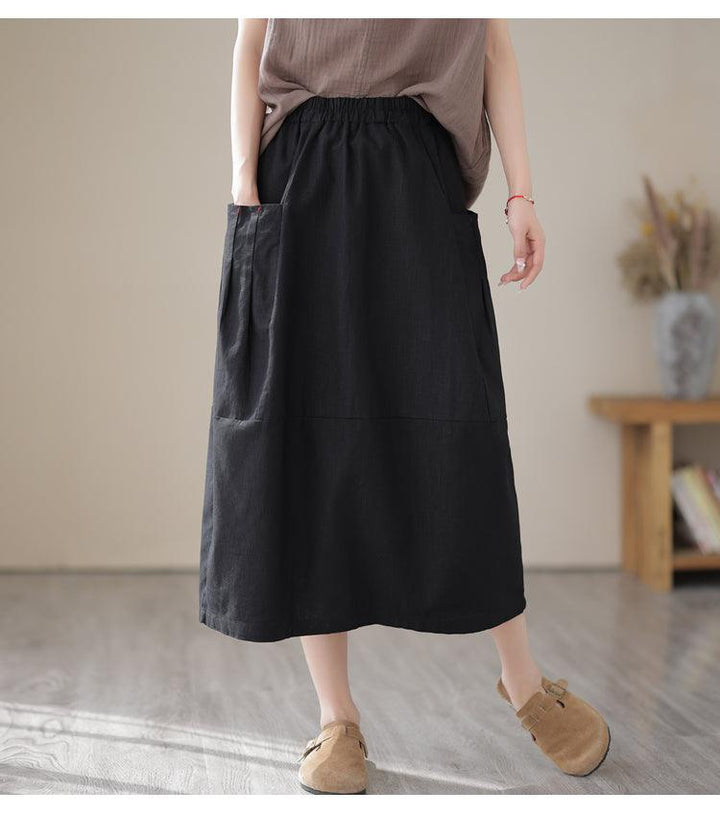 Zylira Women Summer Classic Cotton Linen Skirt - ZYLIRA