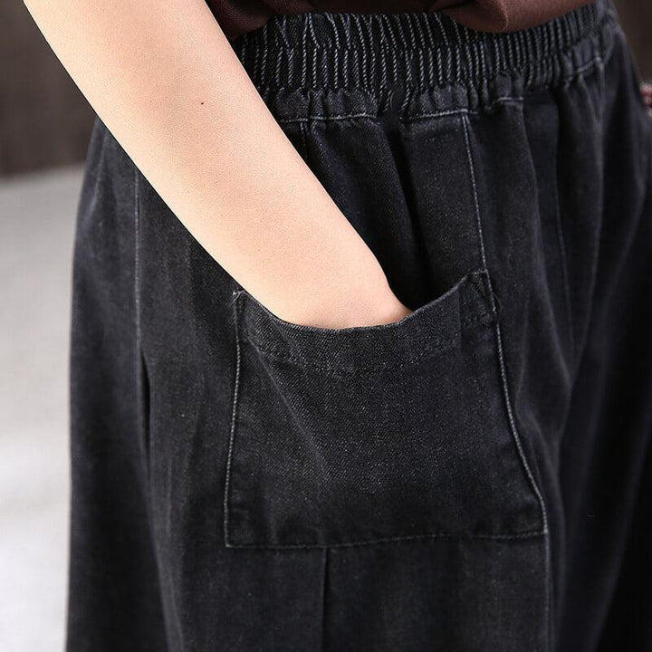 Zylira Women Autumn Denim Cotton Casual Bloomers Pants - ZYLIRA