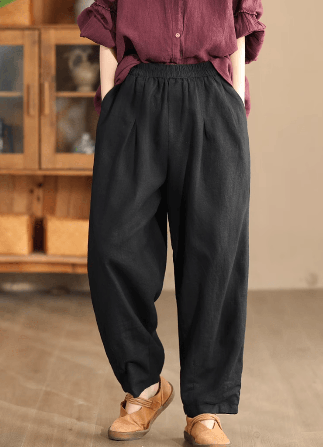 Zylira Women Autumn Loose Linen Casual Pants - ZYLIRA