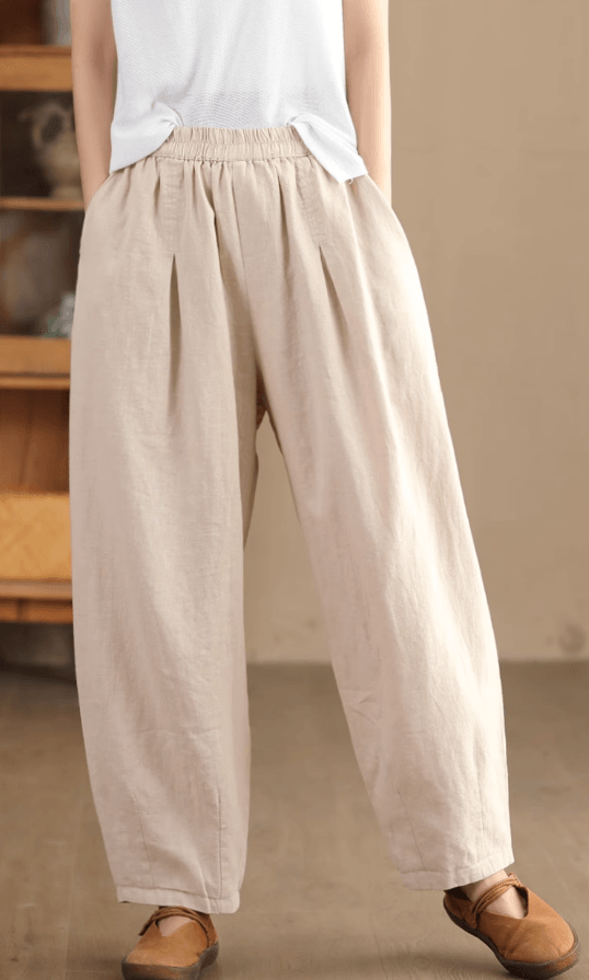 Zylira Women Autumn Loose Linen Casual Pants - ZYLIRA