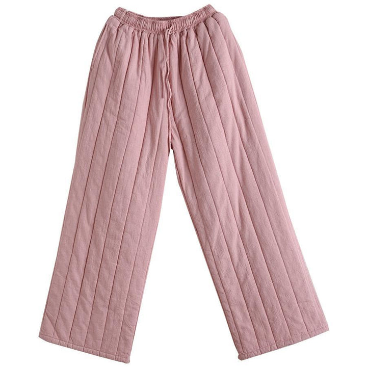 Women Winter Retro Cotton Thick Quilted Wide-Leg Pants - ZYLIRA