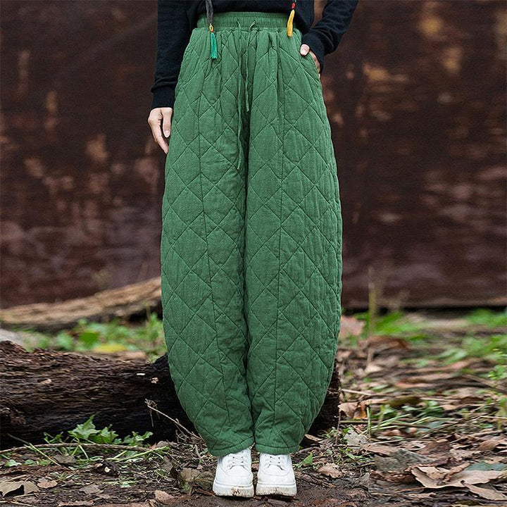 Zylira Women Winter Quilted Thickened Warm Cotton-Padded Lantern Pants - ZYLIRA