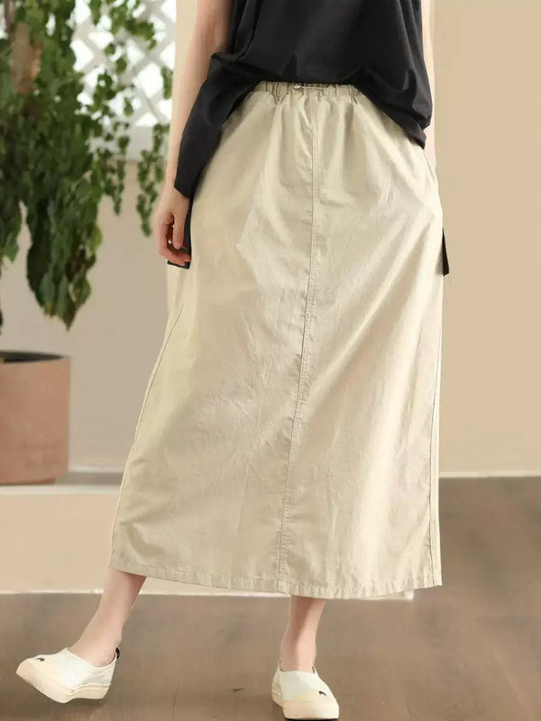 Zylira Women Trendy Cotton Cargo Skirt with Pockets - ZYLIRA