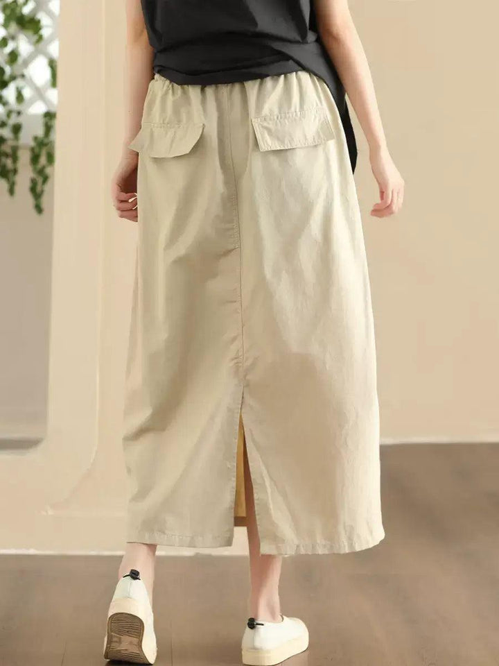 Zylira Women Trendy Cotton Cargo Skirt with Pockets - ZYLIRA