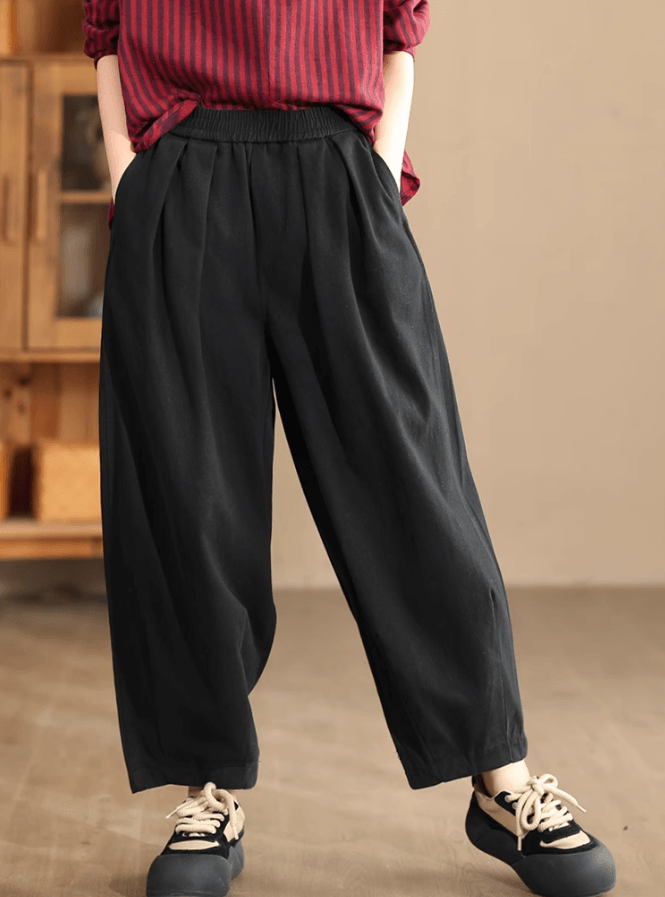 Zylira Women Autumn Retro Premium Cotton Casual Pants - ZYLIRA