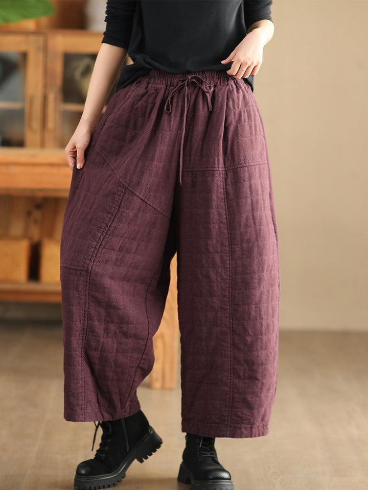 Zylira Women Winter Retro Thickened Ramie Cotton Harem Pants - ZYLIRA