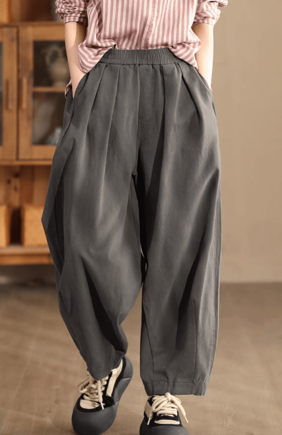 Zylira Women Autumn Retro Premium Cotton Casual Pants - ZYLIRA