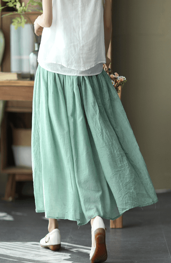 Zylira Women Premium Cotton Linen Long Skirt - ZYLIRA