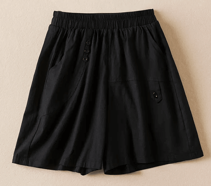 Women Summer Cotton Linen Casual Shorts - ZYLIRA