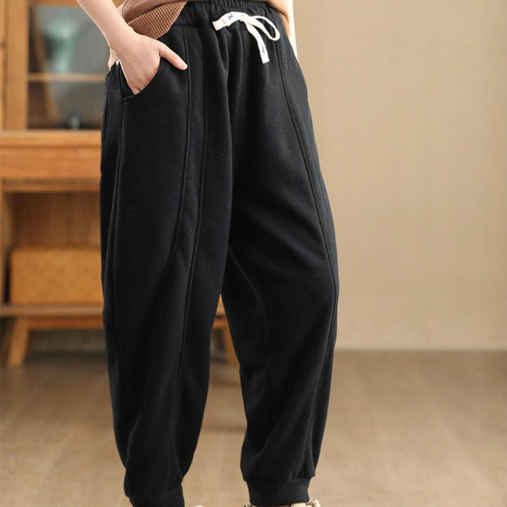 Zylira Women Winter Thickened Warm Fleece-Lined Knit Cotton Sweatpants - ZYLIRA