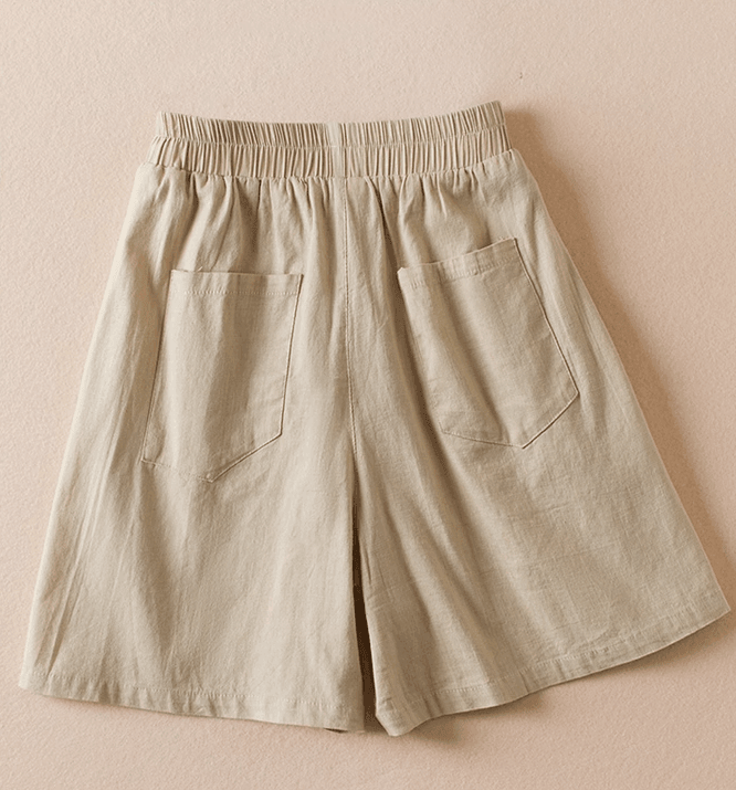 Women Summer Cotton Linen Casual Shorts - ZYLIRA