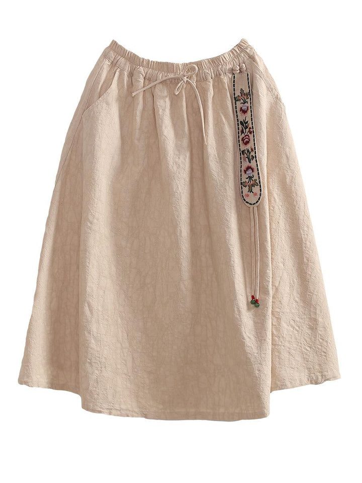 Women Winter Stylish Embroidered Fleece-Lined High-Waist Skirt - ZYLIRA