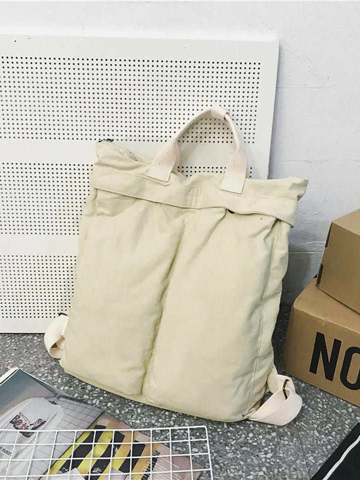 Unisex Solid Color School Bag Backpack - ZYLIRA