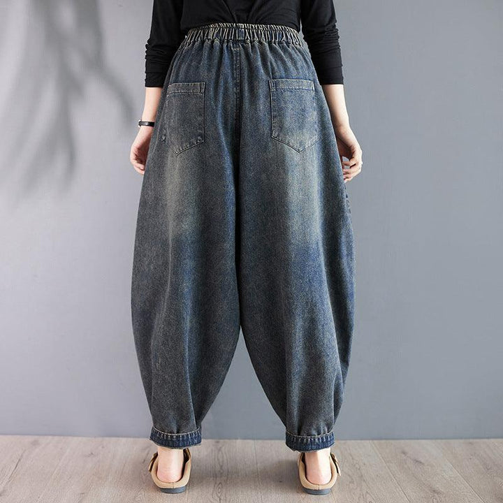 Zylira Women Autumn Retro Denim Loose Harem Pants - ZYLIRA