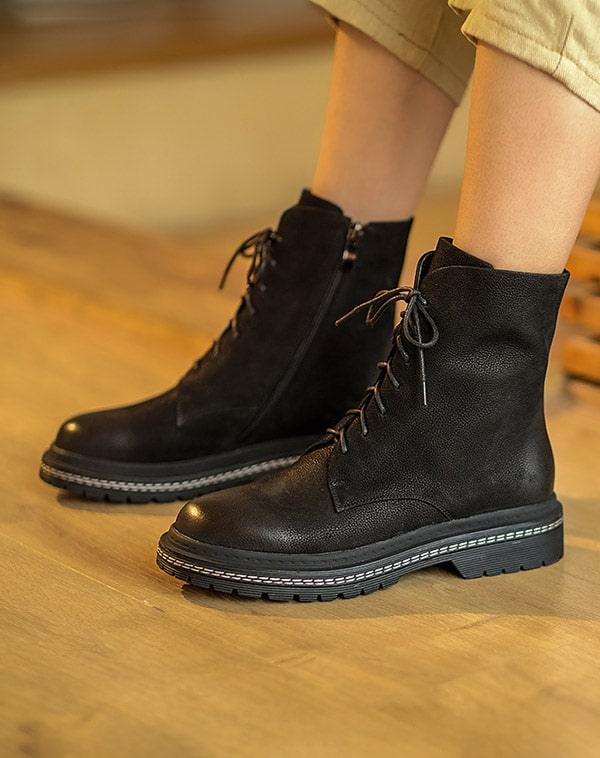 Autumn Winter Vintage Comfortable Velvet Short Boots - ZYLIRA