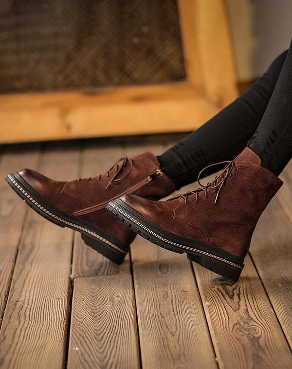 Autumn Winter Vintage Comfortable Velvet Short Boots - ZYLIRA